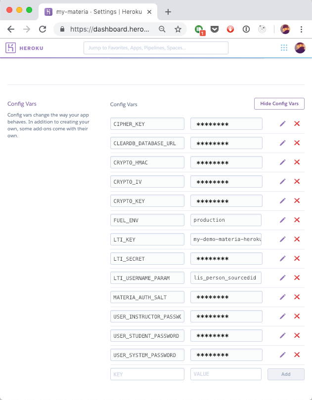 Accessing Heroku Config Vars