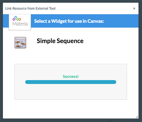 The selected widget will show linkage progress.