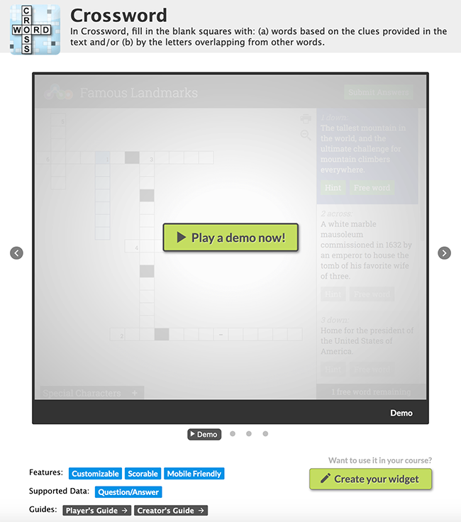 The widget detail page displaying 3 screen shots.